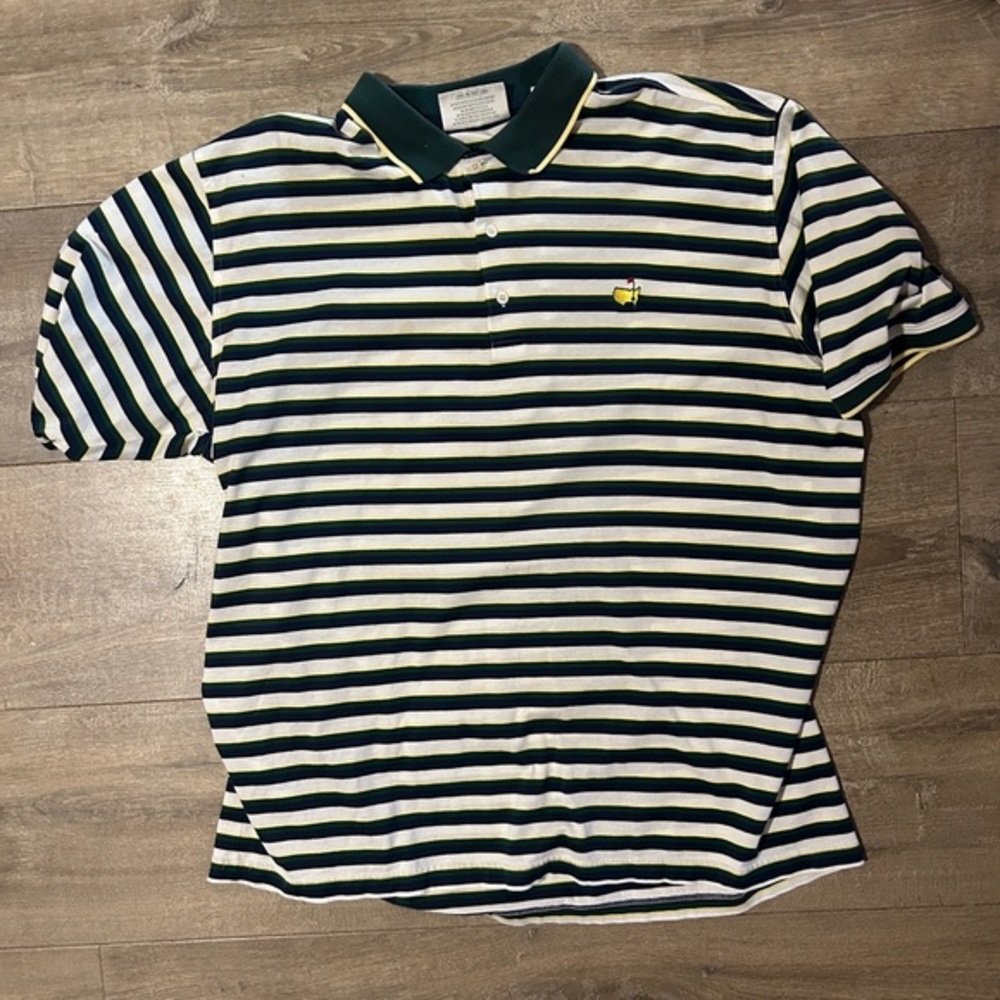 Augusta National Golf Shop striped polo shirt featuring the Masters logo XXL